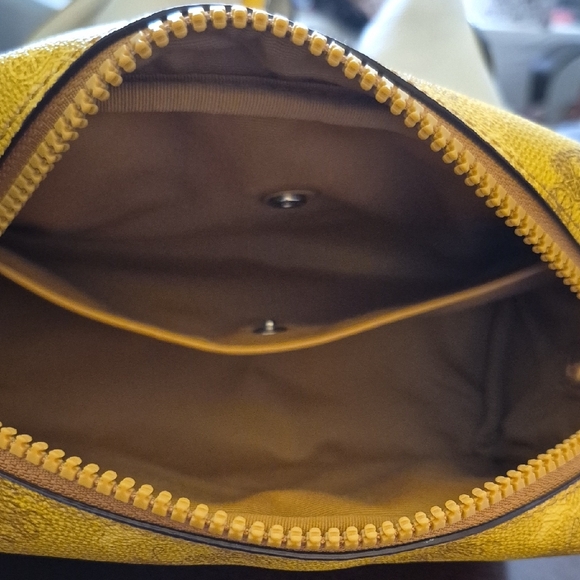 Coach Yellow and Brown Wristlet - Picture 5 of 6